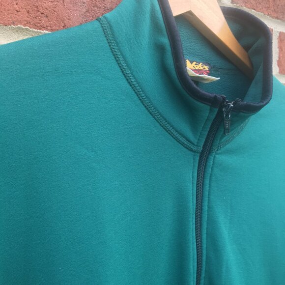 Vintage REI 1/2 Zip Polartec Pullover Adult Large Hunter Green Mock Neck - Picture 2 of 12